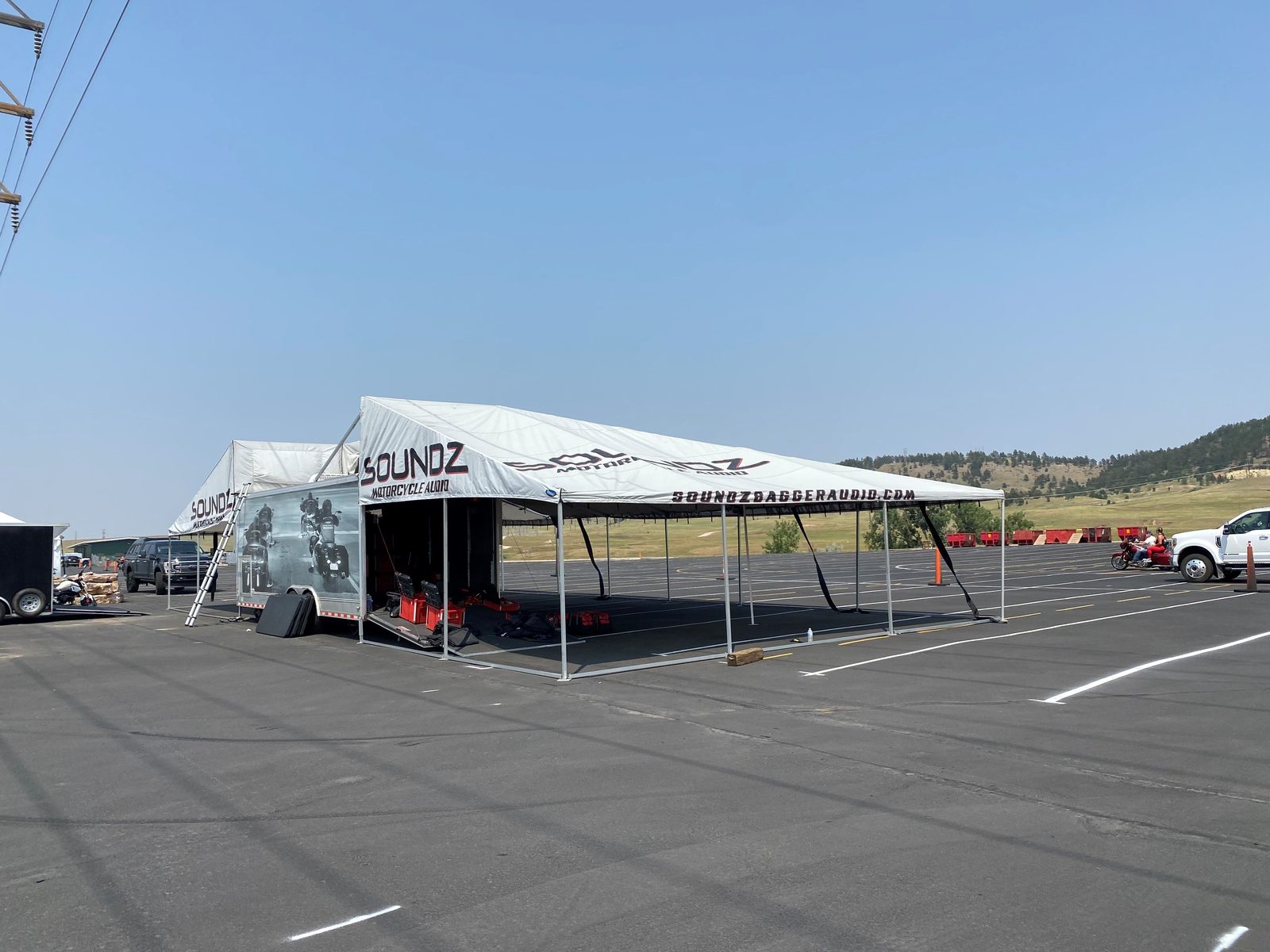 Soundz Motorcycle Audio vendor trailer awning by DMP
